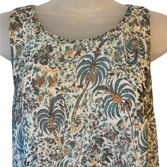 Max Studio Sleeveless Top w/Fun Tropical Palm Tree Design LARGE #Y - Picture 2 of 11